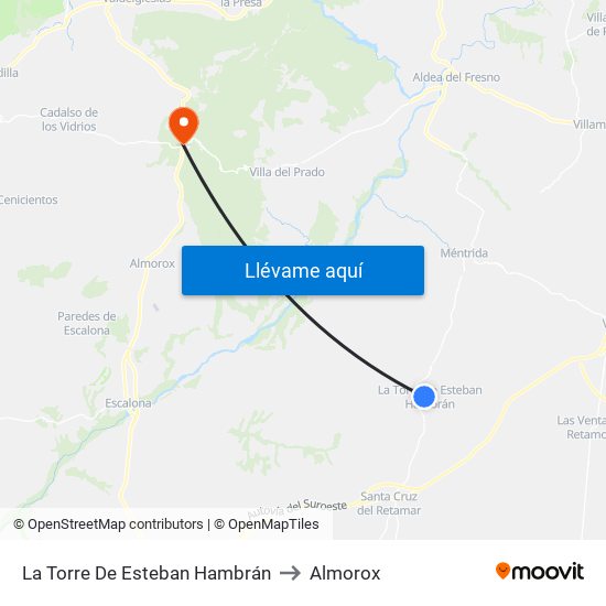 La Torre De Esteban Hambrán to Almorox map