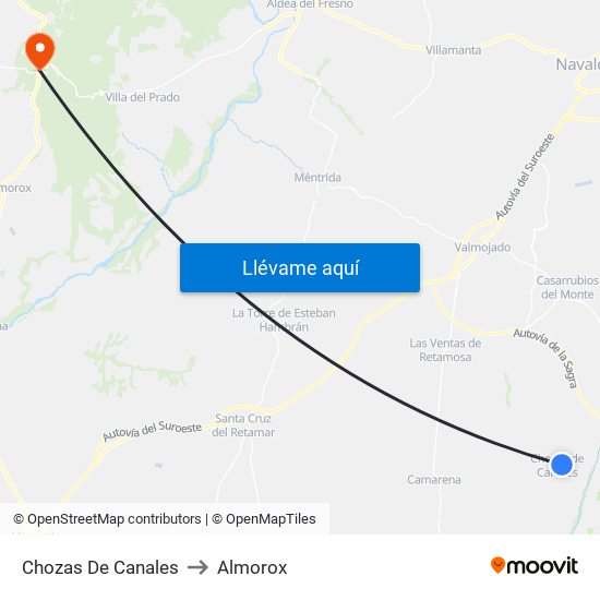 Chozas De Canales to Almorox map