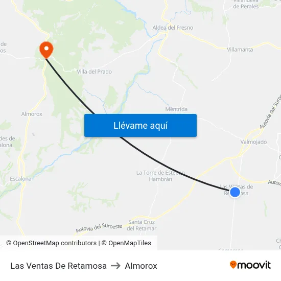 Las Ventas De Retamosa to Almorox map