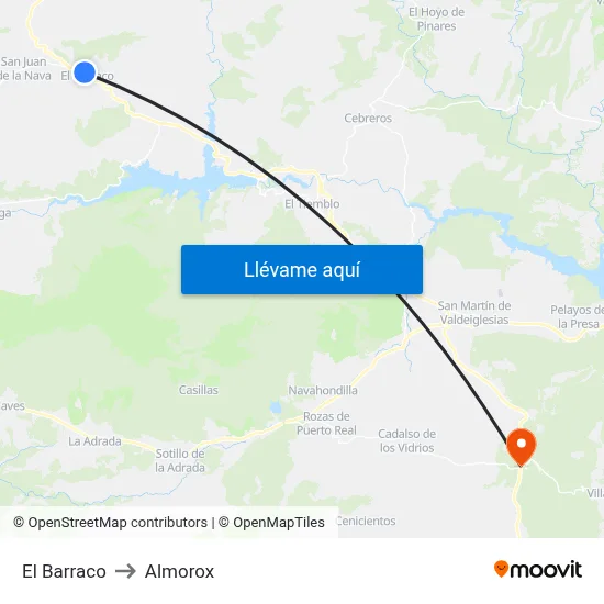 El Barraco to Almorox map