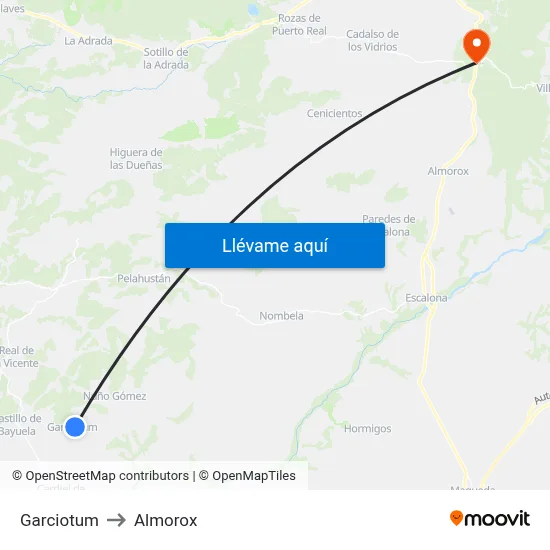 Garciotum to Almorox map