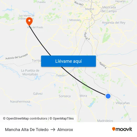 Mancha Alta De Toledo to Almorox map