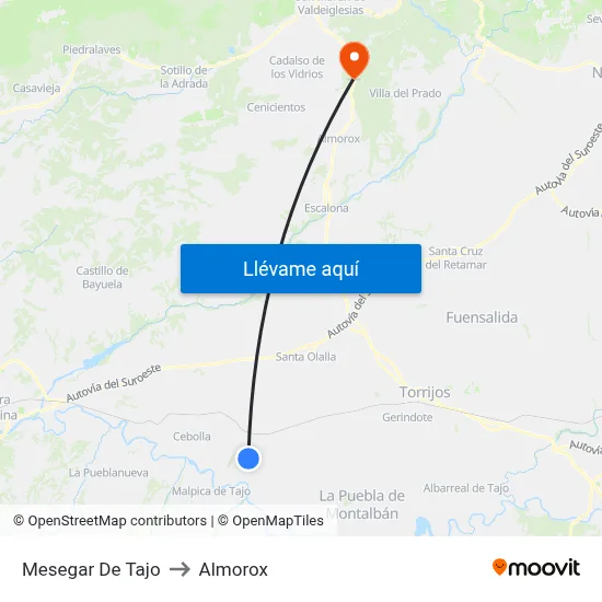 Mesegar De Tajo to Almorox map
