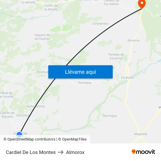 Cardiel De Los Montes to Almorox map