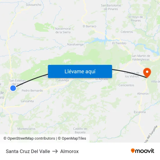 Santa Cruz Del Valle to Almorox map