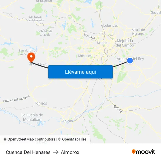 Cuenca Del Henares to Almorox map