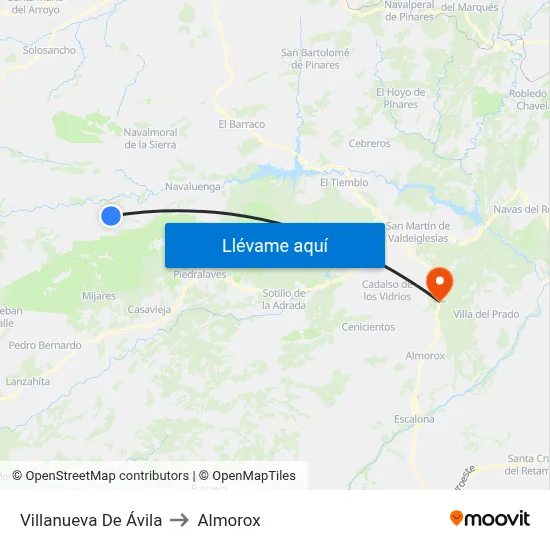 Villanueva De Ávila to Almorox map