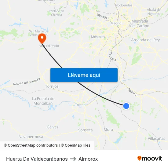 Huerta De Valdecarábanos to Almorox map