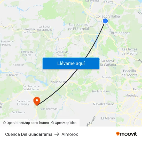Cuenca Del Guadarrama to Almorox map
