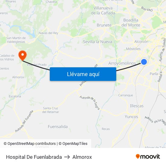 Hospital De Fuenlabrada to Almorox map