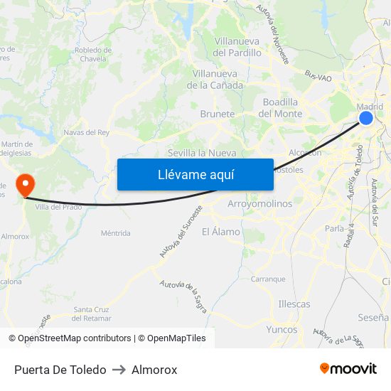 Puerta De Toledo to Almorox map