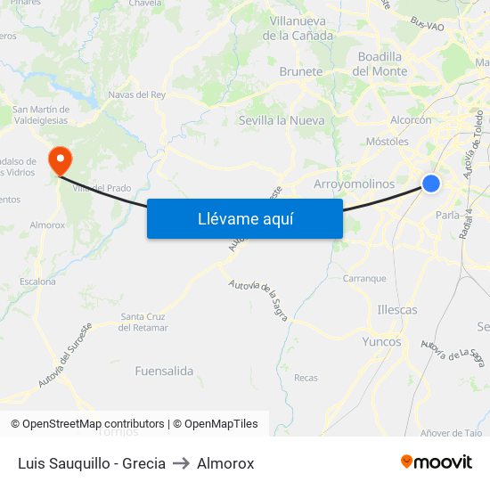 Luis Sauquillo - Grecia to Almorox map