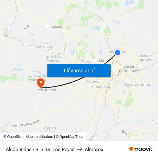 Alcobendas - S. S. De Los Reyes to Almorox map