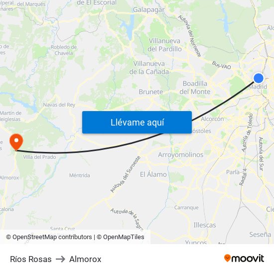 Ríos Rosas to Almorox map