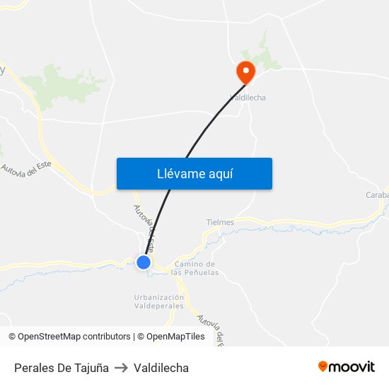 Perales De Tajuña to Valdilecha map