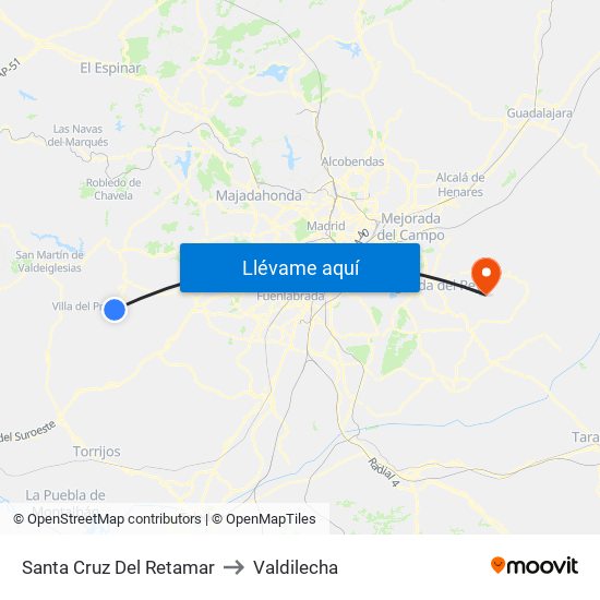 Santa Cruz Del Retamar to Valdilecha map