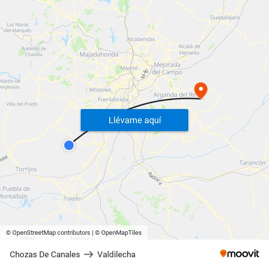 Chozas De Canales to Valdilecha map