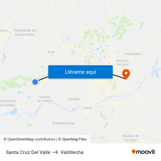Santa Cruz Del Valle to Valdilecha map