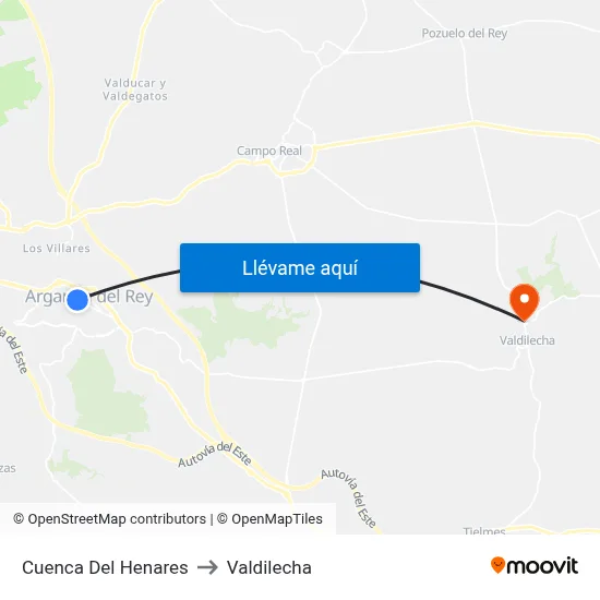 Cuenca Del Henares to Valdilecha map