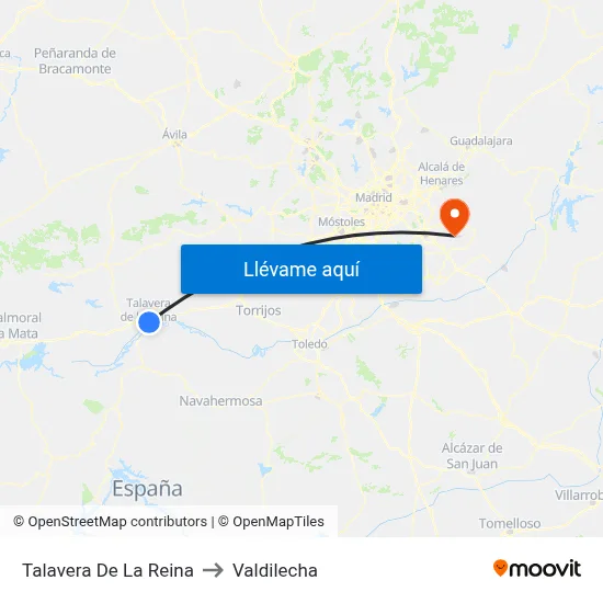 Talavera De La Reina to Valdilecha map