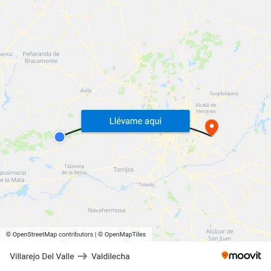 Villarejo Del Valle to Valdilecha map