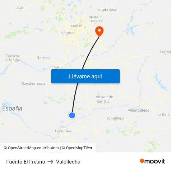 Fuente El Fresno to Valdilecha map