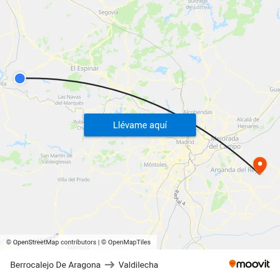 Berrocalejo De Aragona to Valdilecha map