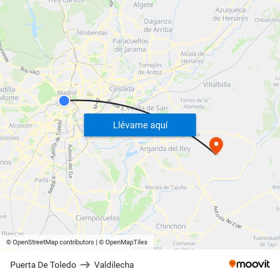 Puerta De Toledo to Valdilecha map