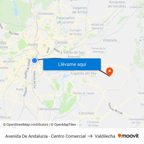 Avenida De Andalucía - Centro Comercial to Valdilecha map