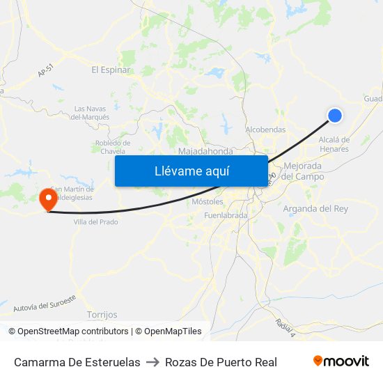 Camarma De Esteruelas to Rozas De Puerto Real map