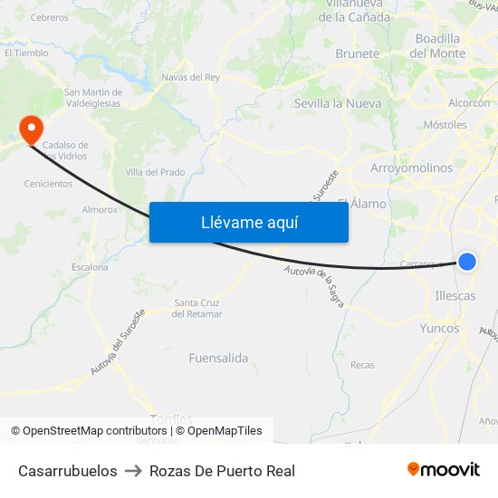 Casarrubuelos to Rozas De Puerto Real map