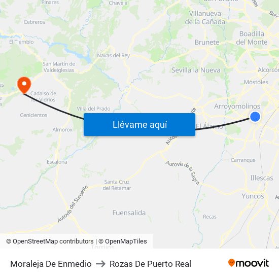 Moraleja De Enmedio to Rozas De Puerto Real map
