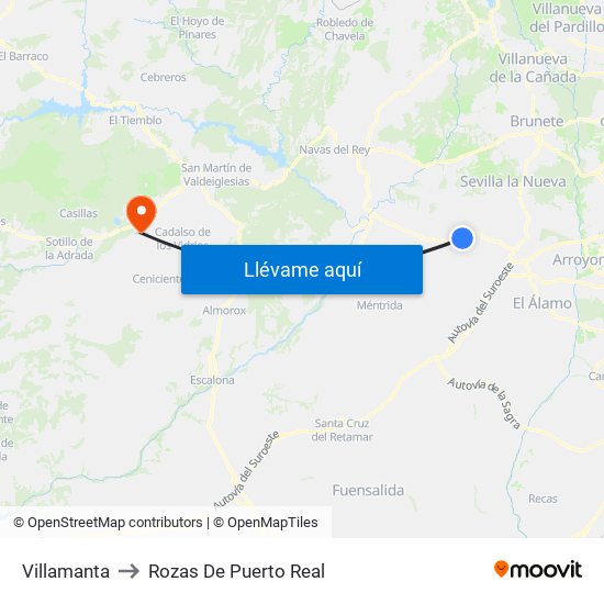 Villamanta to Rozas De Puerto Real map