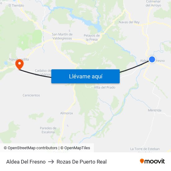 Aldea Del Fresno to Rozas De Puerto Real map