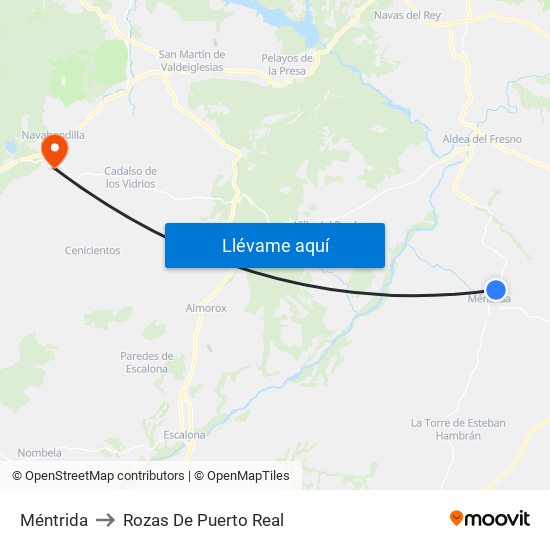 Méntrida to Rozas De Puerto Real map