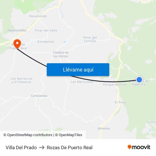 Villa Del Prado to Rozas De Puerto Real map