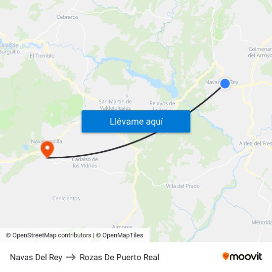 Navas Del Rey to Rozas De Puerto Real map