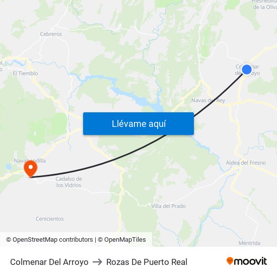 Colmenar Del Arroyo to Rozas De Puerto Real map