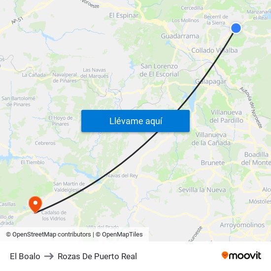 El Boalo to Rozas De Puerto Real map