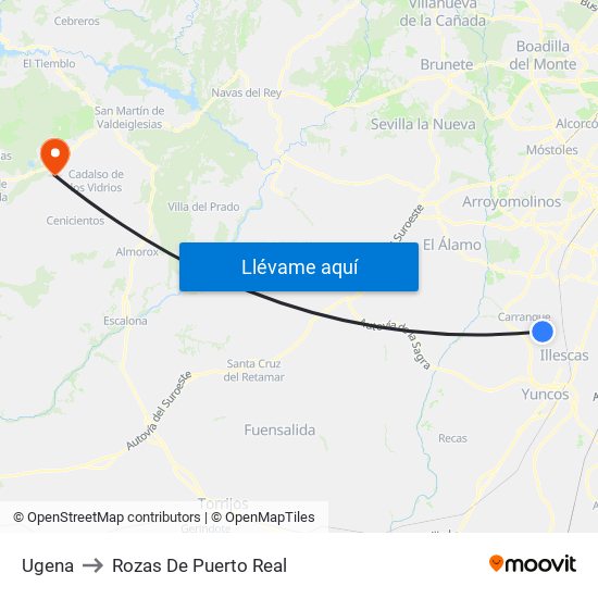 Ugena to Rozas De Puerto Real map