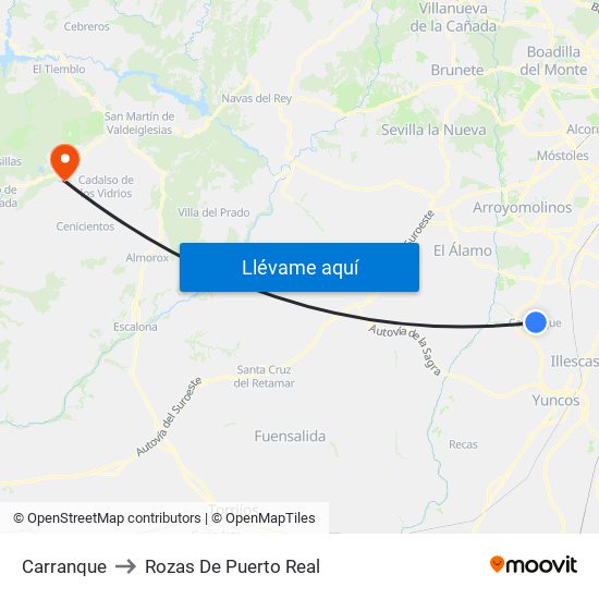 Carranque to Rozas De Puerto Real map