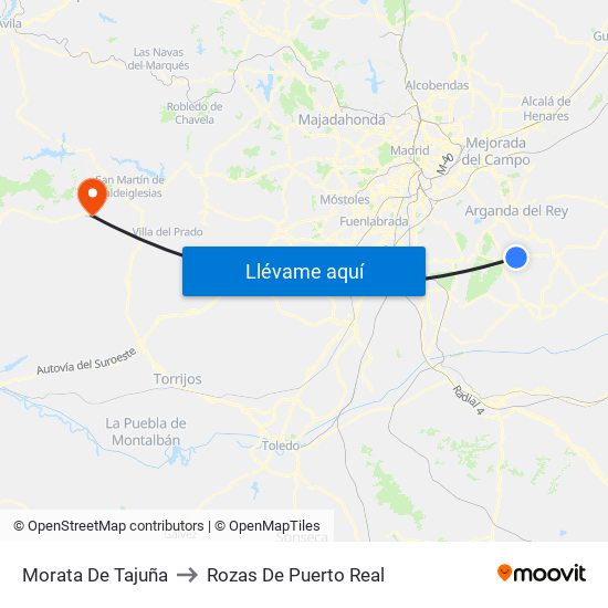 Morata De Tajuña to Rozas De Puerto Real map