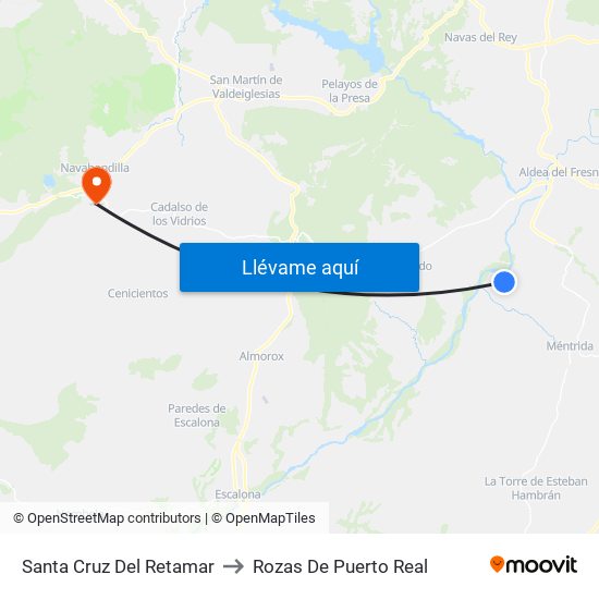 Santa Cruz Del Retamar to Rozas De Puerto Real map