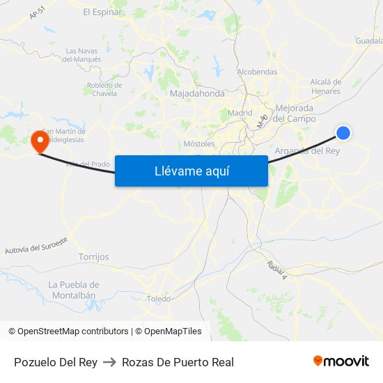 Pozuelo Del Rey to Rozas De Puerto Real map