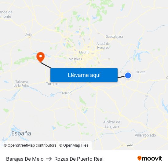 Barajas De Melo to Rozas De Puerto Real map