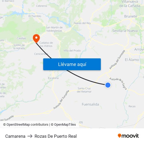 Camarena to Rozas De Puerto Real map