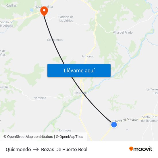 Quismondo to Rozas De Puerto Real map