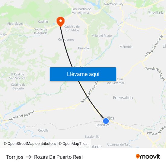 Torrijos to Rozas De Puerto Real map