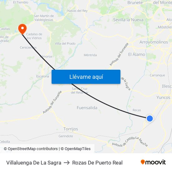 Villaluenga De La Sagra to Rozas De Puerto Real map