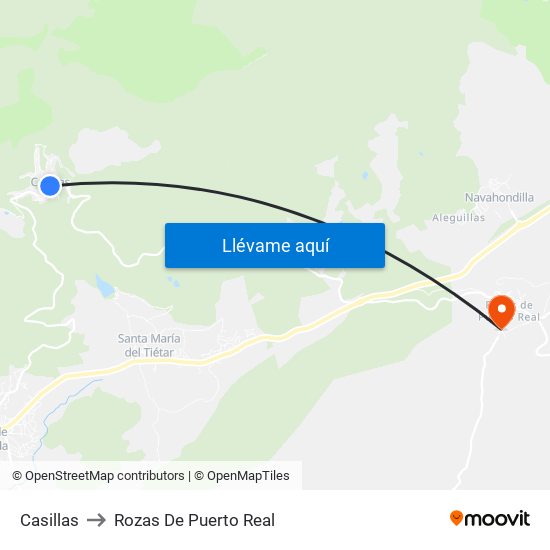 Casillas to Rozas De Puerto Real map
